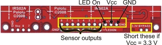 qtr-8a 8′li kızılötesi sensör - analog - pl-960 pin bağlantı şeması 1